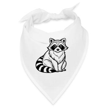 Sitzender Waschbär - Bandana - Weiß - Vorne