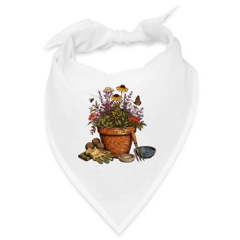 Wildblumen Blumentopf Gärtnern Garten Natur Blüten - Bandana - Weiß - Vorne