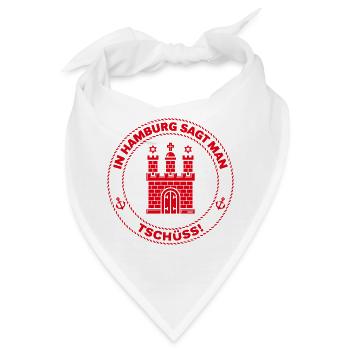 In Hamburg Sagt Man Tschüss! (Abschied / Red) - Bandana - Weiß - Vorne