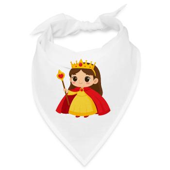 Kleine Königin mit Zepter – Kawaii-Comic-Figur - Bandana - Weiß - Vorne