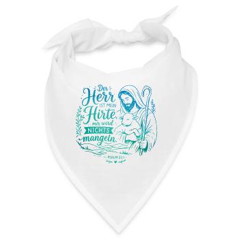 Der Herr ist mein Hirte Psalm 23 - Bandana - Weiß - Vorne