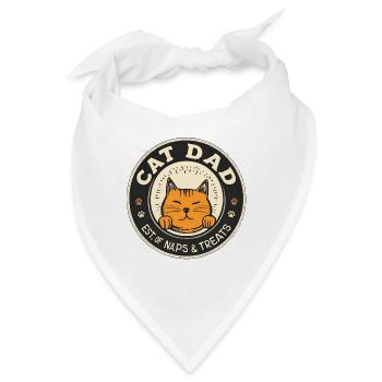Katzenpapa Logo: Naps & Treats - Bandana - Weiß - Vorne