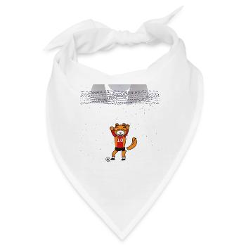 Jubel-Tiger Fußballmascot - Bandana - Weiß - Vorne