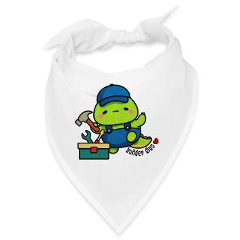 Baumeister-Dino mit Werkzeugkasten - Bandana - Weiß - Vorne