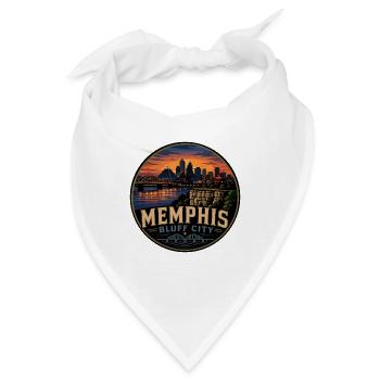Memphis Bluff City Retro-Reisesouvenir - Bandana - Weiß - Vorne