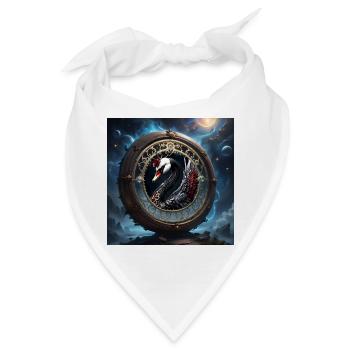 Sternschwan im Zierrahmen - Bandana - Weiß - Vorne