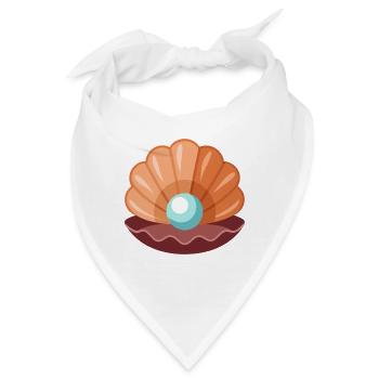 Muschel mit Perle - Bandana - Weiß - Vorne