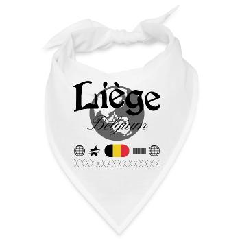 Lüttich Belgien Streetwear Reise Souvenir - Bandana - Weiß - Vorne