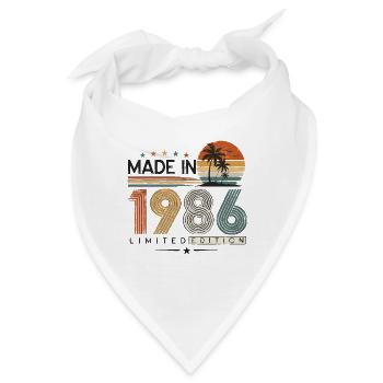 Vintage Retro-Geburtstagsgeschenk von 1986 - Bandana - Weiß - Vorne
