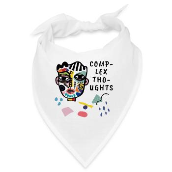Komplexe Gedanken abstrakte Gesichtsillustration - Bandana - Weiß - Vorne