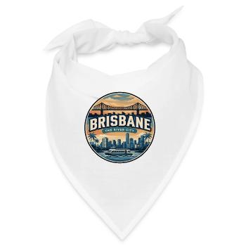 Retro Brisbane River City Reiseabzeichen - Bandana - Weiß - Vorne