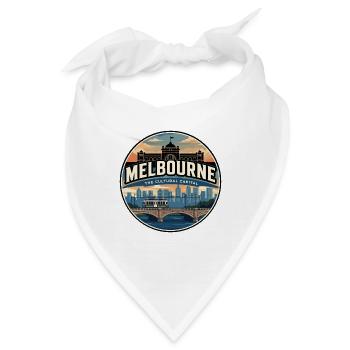 Retro-Reiseabzeichen der Melbourne Tram - Bandana - Weiß - Vorne