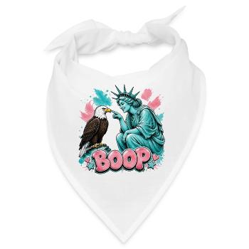 Liberty Boop  Freiheitsstatue und Weißkopfseeadler - Bandana - Weiß - Vorne