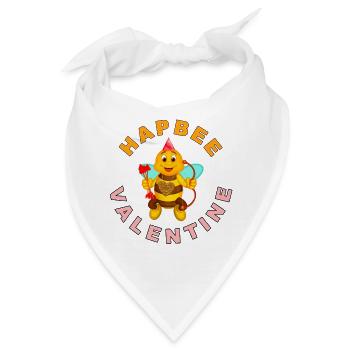 Bienen-Cupido mit Herz und Schleife - Bandana - Weiß - Vorne