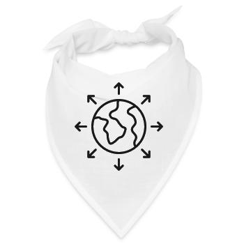 Global Expansion Line Icon Weltweites Wachstumssymbol - Bandana - Weiß - Vorne