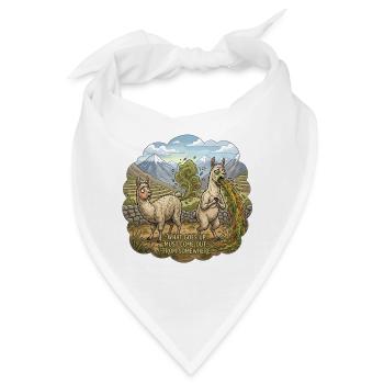 Lama-Katastrophe: Wenn der Geruch nicht mehr geht - Bandana - Weiß - Vorne