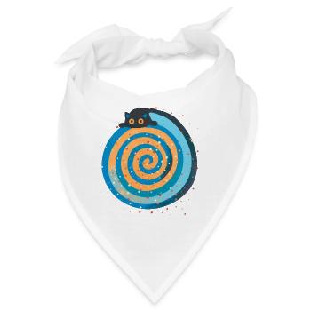 Galaktische Katze auf hypnotischer Spirale - Bandana - Weiß - Vorne