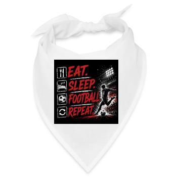 Eat Sleep Football Repeat - Bandana - Weiß - Vorne