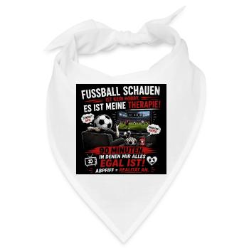 Fussball Therapie am Fernseher - Bandana - Weiß - Vorne
