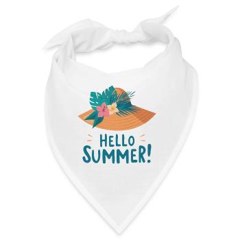 Hello Summer Strohhut Illustration - Bandana - Weiß - Vorne