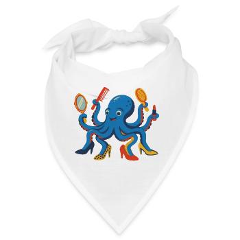 Oktopus beim Styling - Bandana - Weiß - Vorne