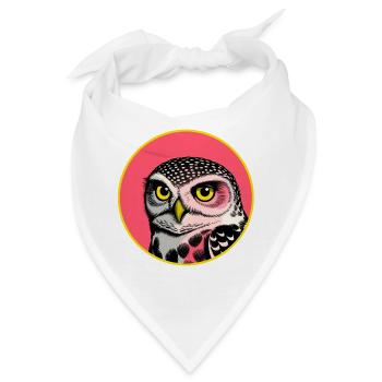 Eule Pop Art - Bandana - Weiß - Vorne