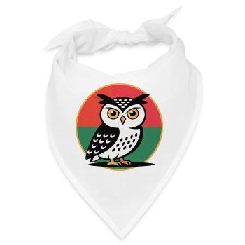 Eule Pop Art - Bandana - Weiß - Vorne
