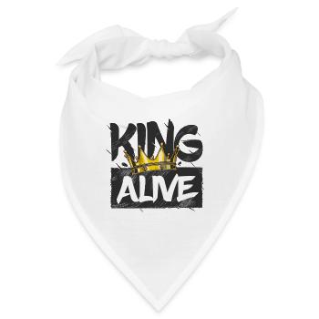 King Alive Krone Grunge Design - Bandana - Weiß - Vorne