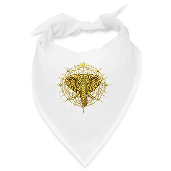 Goldener Metatron-Totem-Elefant - Bandana - Weiß - Vorne