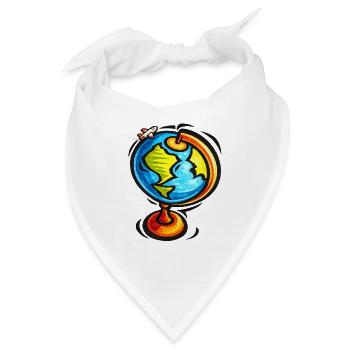 Vivid Globe Reiseskizza - Bandana - Weiß - Vorne