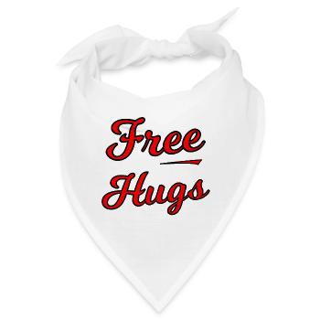 Free Hugs Script auf Schwarz - Bandana - Weiß - Vorne
