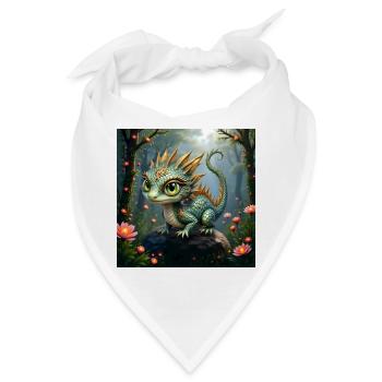 Wald-Smaragd-Drache - Bandana - Weiß - Vorne