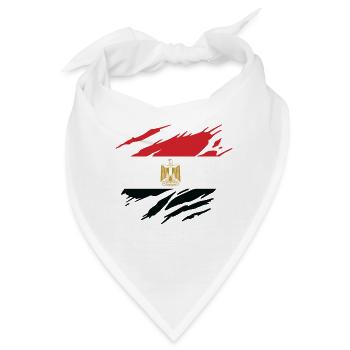 Ägyptische Flagge - Bandana - Weiß - Vorne