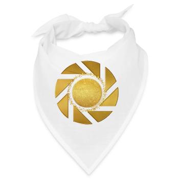 Goldene Glitzerlinse - Bandana - Weiß - Vorne