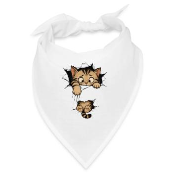 Lustige Katze - Bandana - Weiß - Vorne
