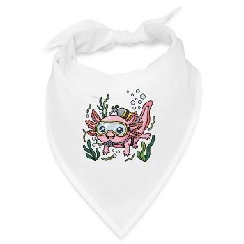 Tauch Axolotl - Bandana - Weiß - Vorne