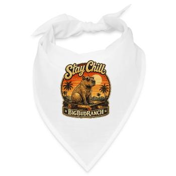 Stay Chill Bär auf Skateboard - Bandana - Weiß - Vorne