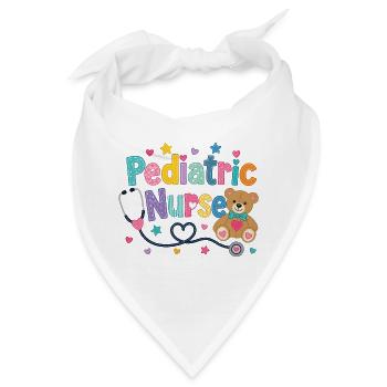 Bunte Kinderkrankenschwester Teddybär - Bandana - Weiß - Vorne