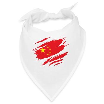 China-Chinesische Flagge - Bandana - Weiß - Vorne