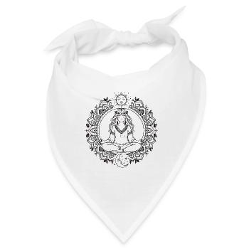 Boho Yoga Mandala - Sonne Mond Meditation - Bandana - Weiß - Vorne