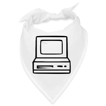 Retro Computer Vintage 80er 90er Jahre Geschenk  - Bandana - Weiß - Vorne