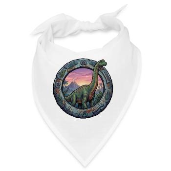 Brachiosaurus im Vulkanring - Bandana - Weiß - Vorne