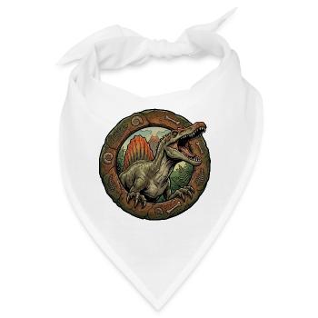 Spinosaurus im Steinring - Bandana - Weiß - Vorne