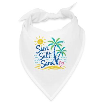 Sun Salt Sand – Sommer Strand Palmen Design - Bandana - Weiß - Vorne