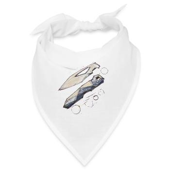 Geometrische Klingen-Formen - Bandana - Weiß - Vorne