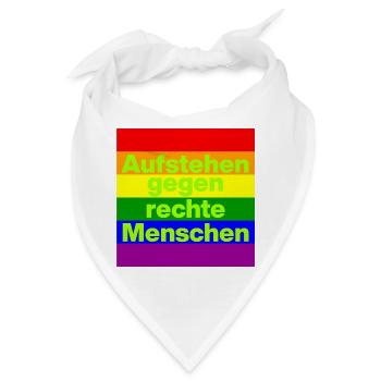 AUFSTEHEN GEGEN RECHTE MENSCHEN NIE WIEDER, NO NZS - Bandana - Weiß - Vorne