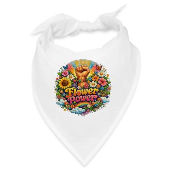 Flower Power Fist Blumenreigen - Bandana - Weiß - Vorne