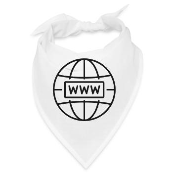 WWW Globe Line Icon Internet-Website Global Networ - Bandana - Weiß - Vorne