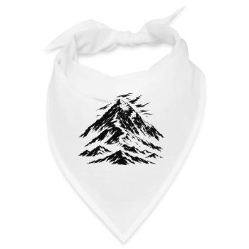 Mount Everest Grafik in Schwarz – Minimalistisch - Bandana - Weiß - Vorne