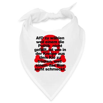 AFD WÄHLEN IST EKELIG, SKULL ROT, NO NZS NO AFD - Bandana - Weiß - Vorne